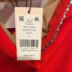 Cinq à Sept Red Embellished Gown